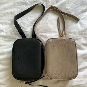 Ela Handbags - Belt Bags in Black & Pebble